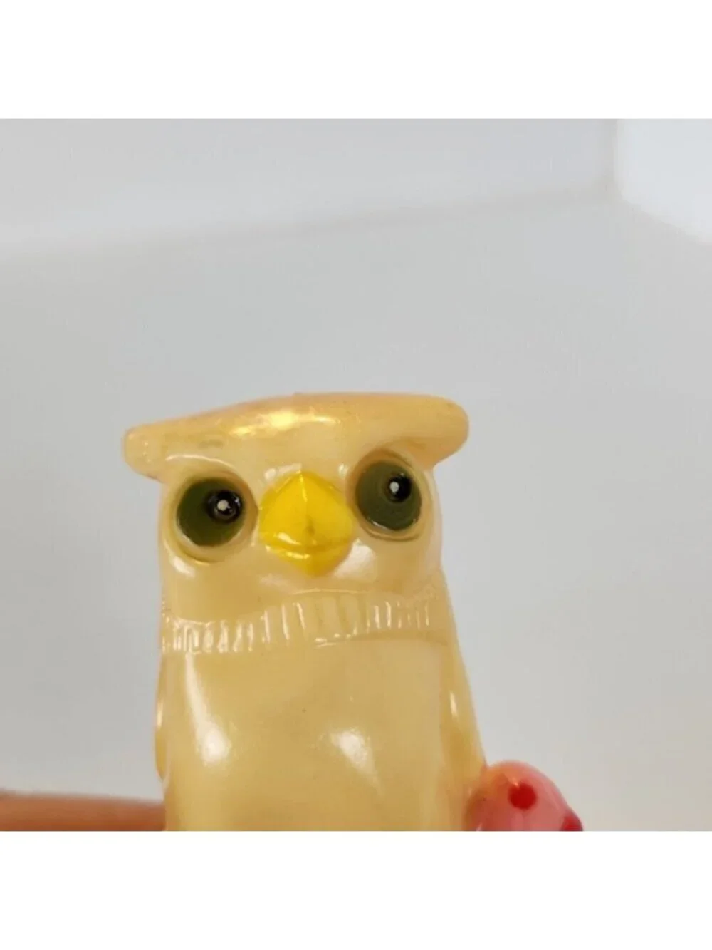 Vintage Celluloid Owl Salt & Pepper Shaker 50s 60s MCM Retro Kitchen Ecl…